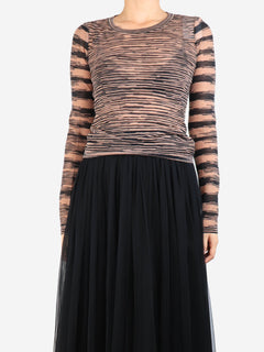 Black and brown abstract-stripe knit top - size UK 10 Tops Missoni 