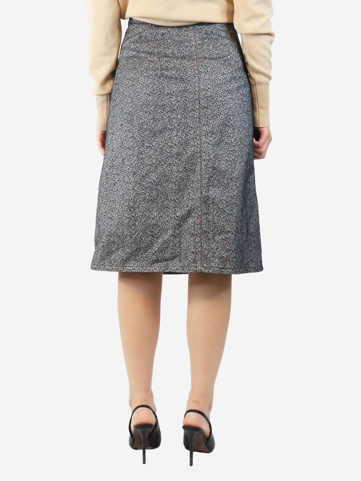 Grey Marled midi skirt - size UK 10 Skirts Acne Studios 
