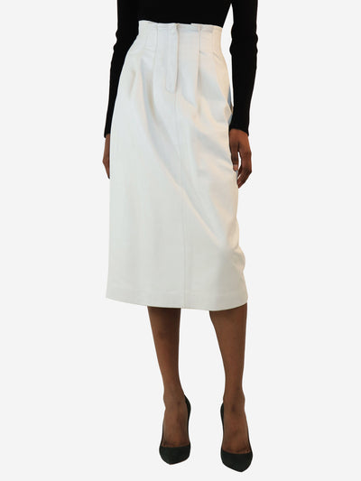 White leather midi skirt - size UK 8 Skirts Dodo Bar Or 
