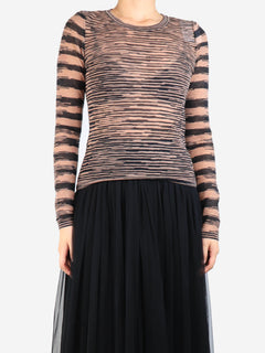 Black and brown abstract-stripe knit top - size UK 10 Tops Missoni 