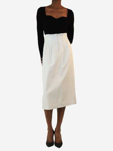 Dodo Bar Or White leather midi skirt - size UK 8