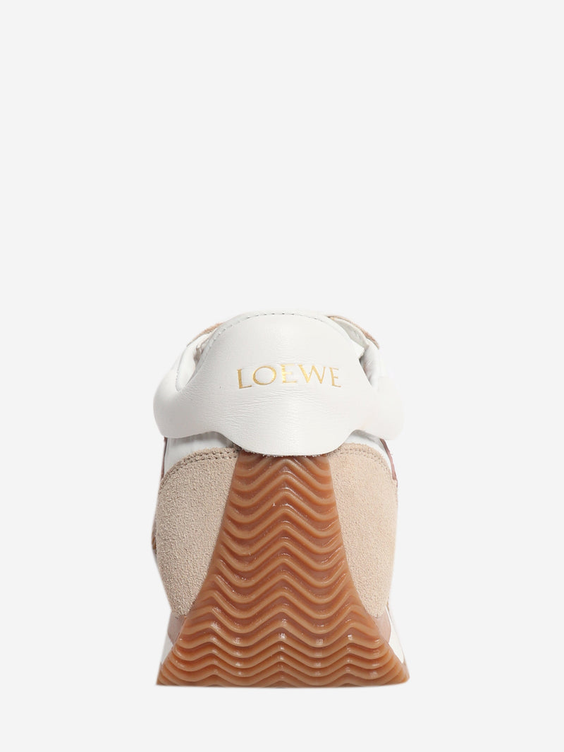 White and beige nylon and suede Flow Runner trainers - size EU 37 Trainers Loewe 