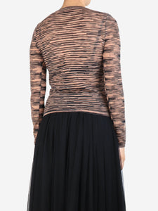 Missoni Black and brown abstract-stripe knit top - size UK 10