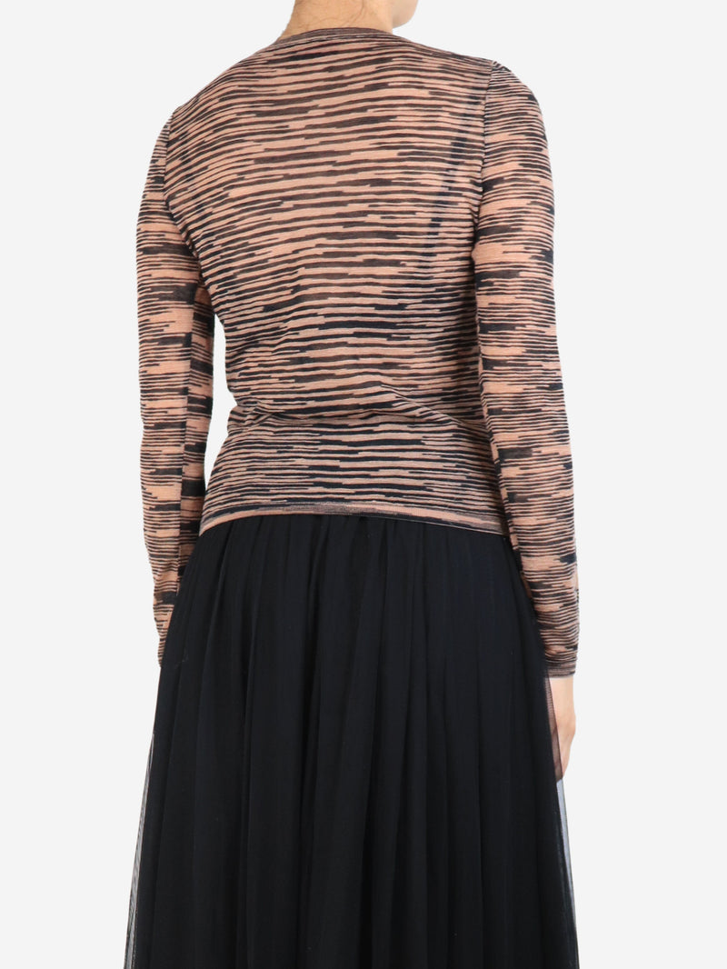 Black and brown abstract-stripe knit top - size UK 10 Tops Missoni 