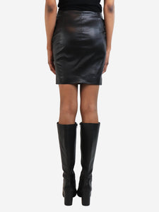 The Row Black leather mini skirt - size UK 6