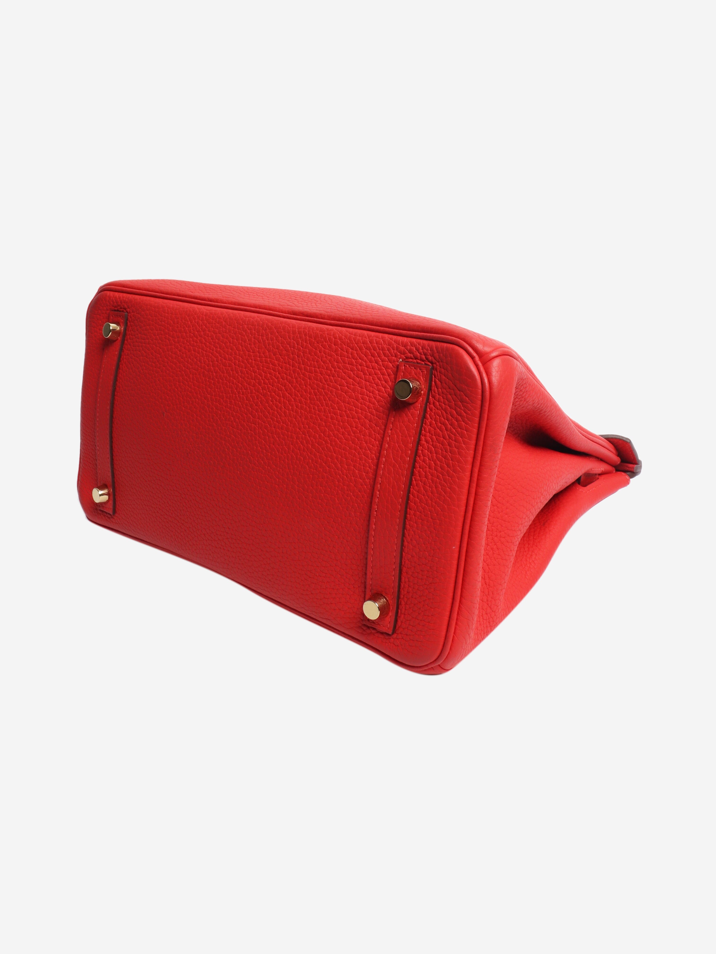 Red Birkin 30 bag Top Handle Bags Hermes 