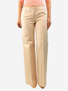 Beige cotton suit trousers - size UK 12 Trousers Chloe 