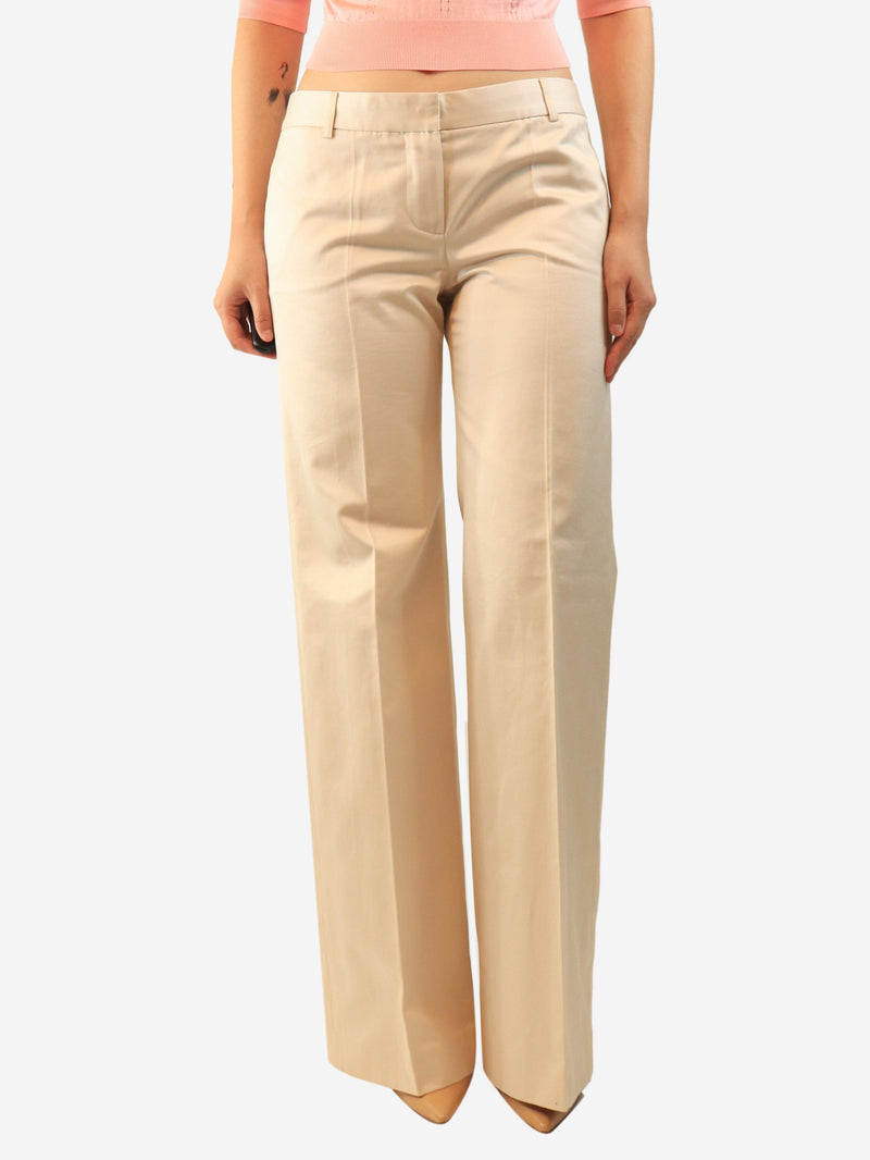 Beige cotton suit trousers - size UK 12 Trousers Chloe 