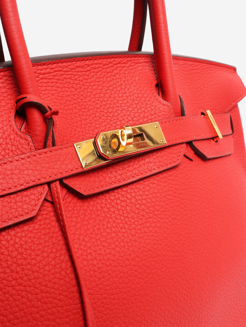 Red Birkin 30 bag Top Handle Bags Hermes 