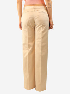 Beige cotton suit trousers - size UK 12 Trousers Chloe 