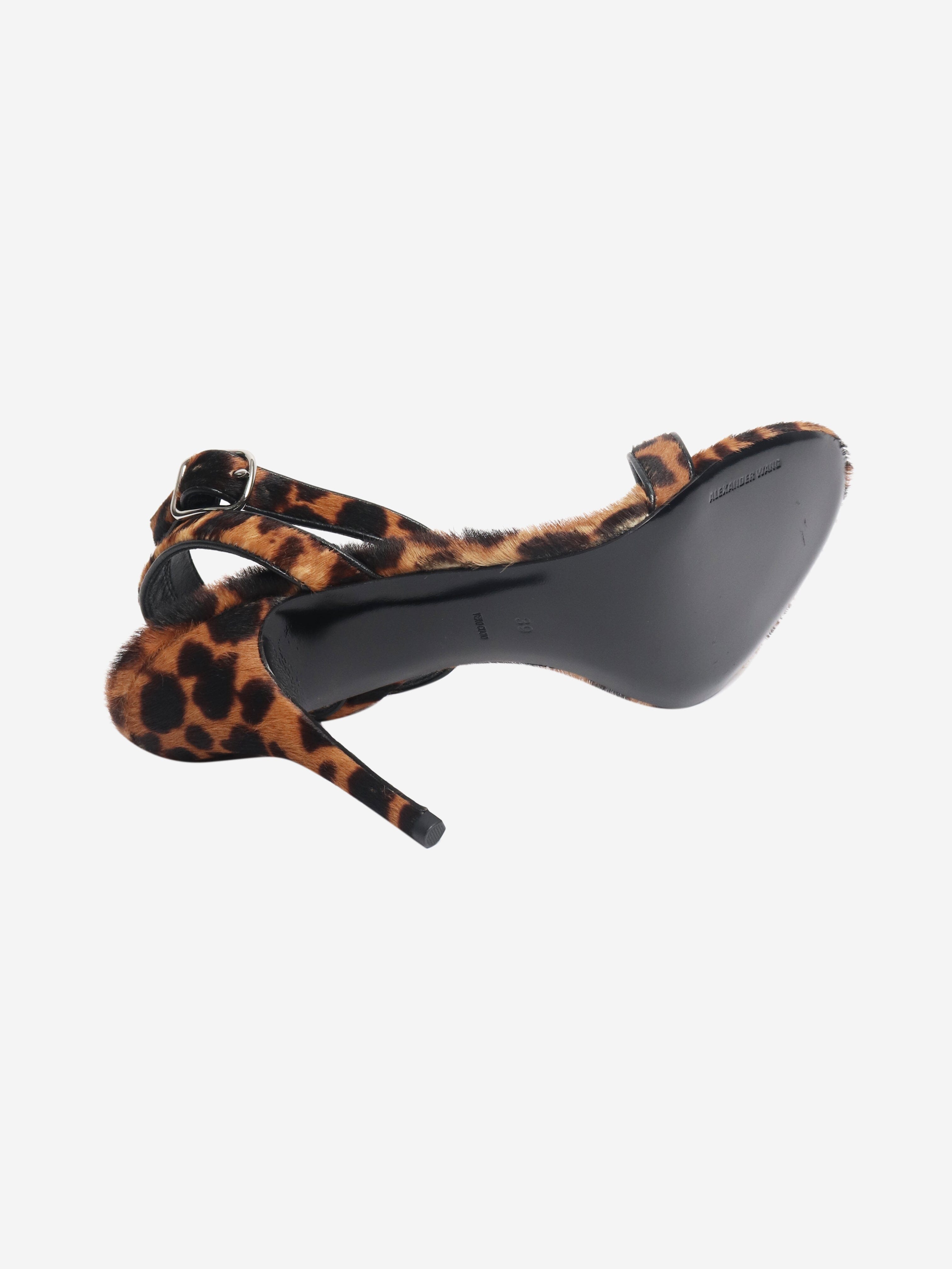 Brown leopard calf fur heels - size EU 39 (UK 6) Heels Alexander Wang 