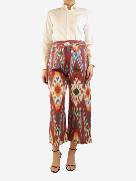 Multicolour printed cropped trousers - size L alternate image