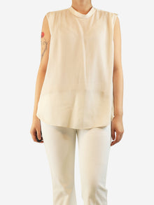 Cream sleeveless silk crepe blouse - size UK 10 Tops 3.1 Phillip Lim 
