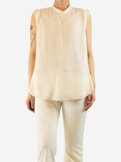 Cream sleeveless silk crepe blouse - size UK 10 Tops 3.1 Phillip Lim 