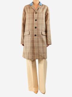 Brown check wool coat - size UK 10 Coats & Jackets Marni 