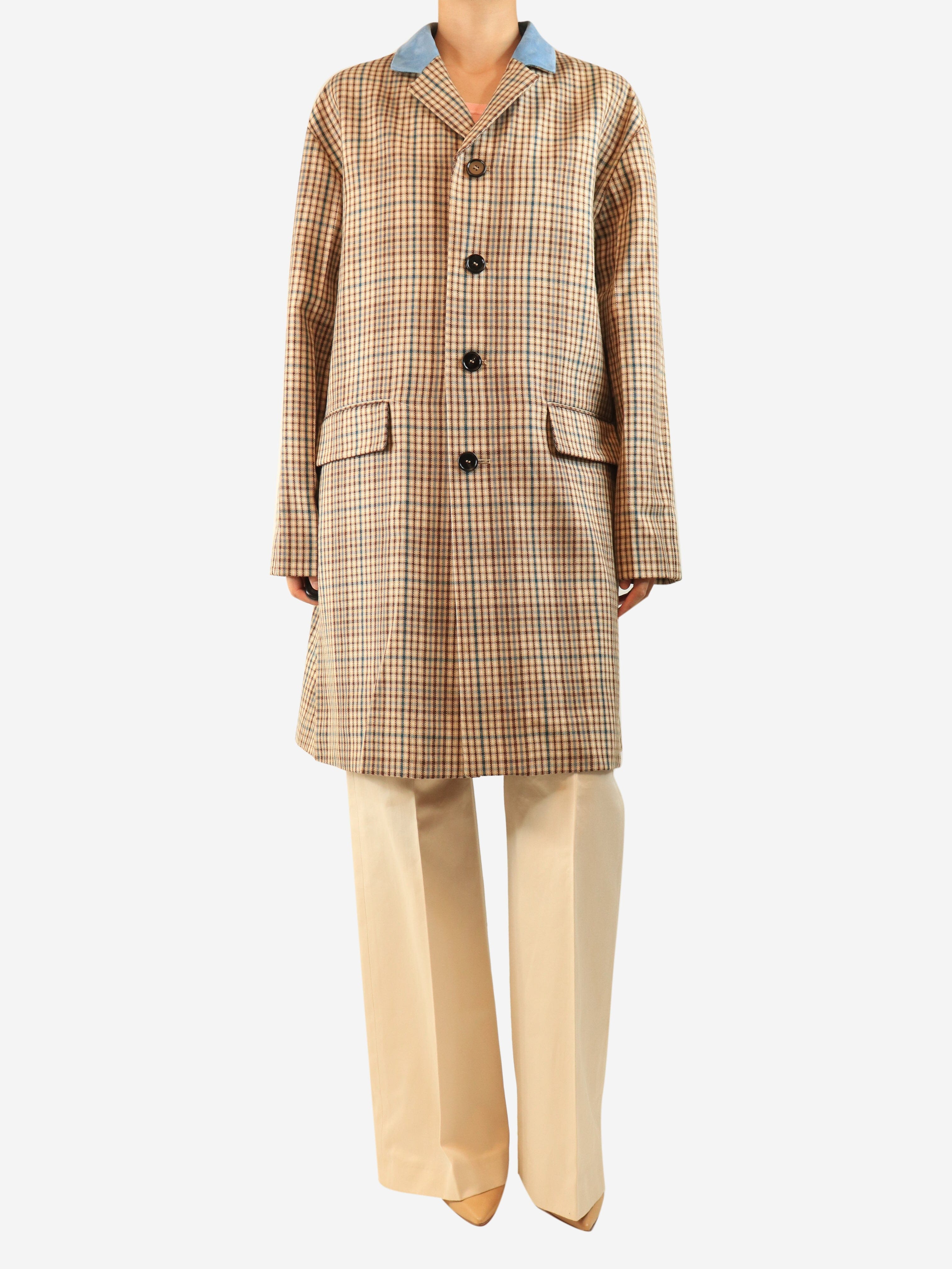 Brown check wool coat - size UK 10 Coats & Jackets Marni 