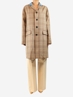 Brown check wool coat - size UK 10 Coats & Jackets Marni 
