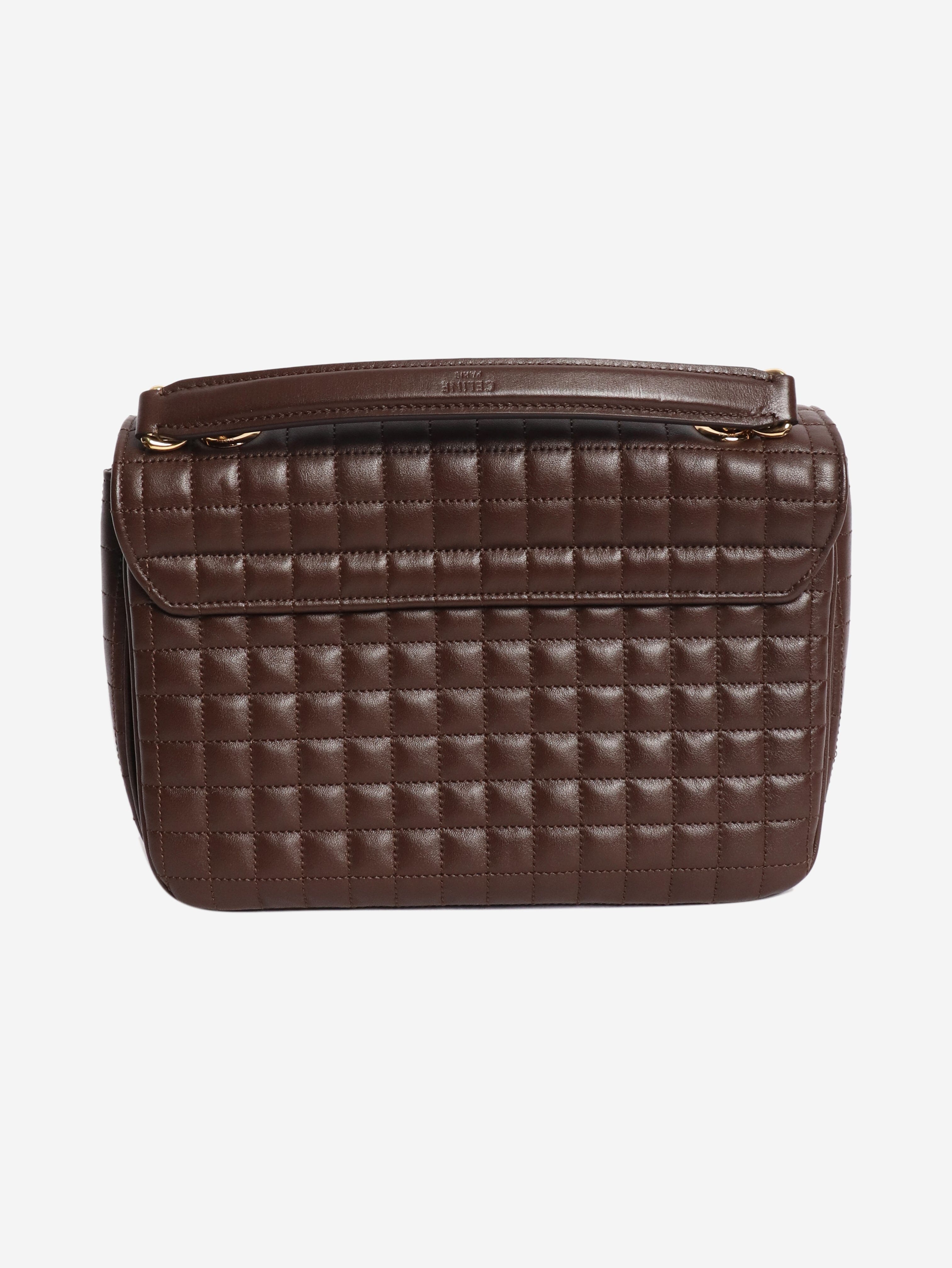 Brown medium leather quilted C bag Cross-body bags Celine 
