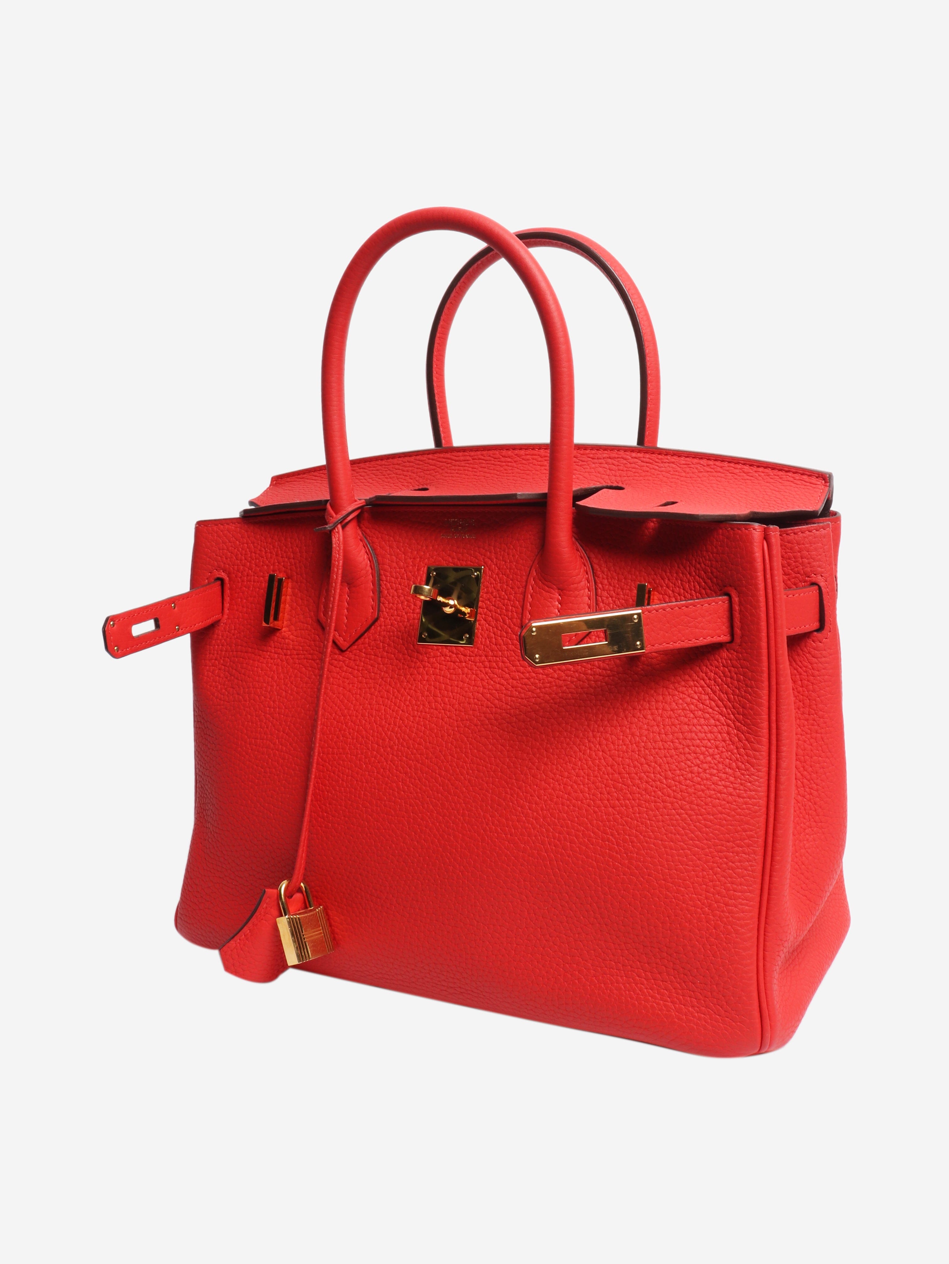 Red Birkin 30 bag Top Handle Bags Hermes 