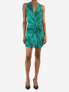 ViX Paula Hermanny Green mesh tie-dye printed mini dress - size XS