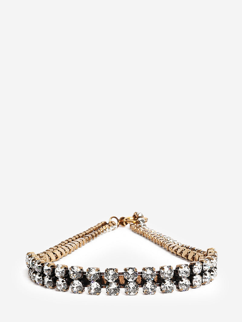 Gold crystal double-row choker necklace Necklaces Balenciaga 