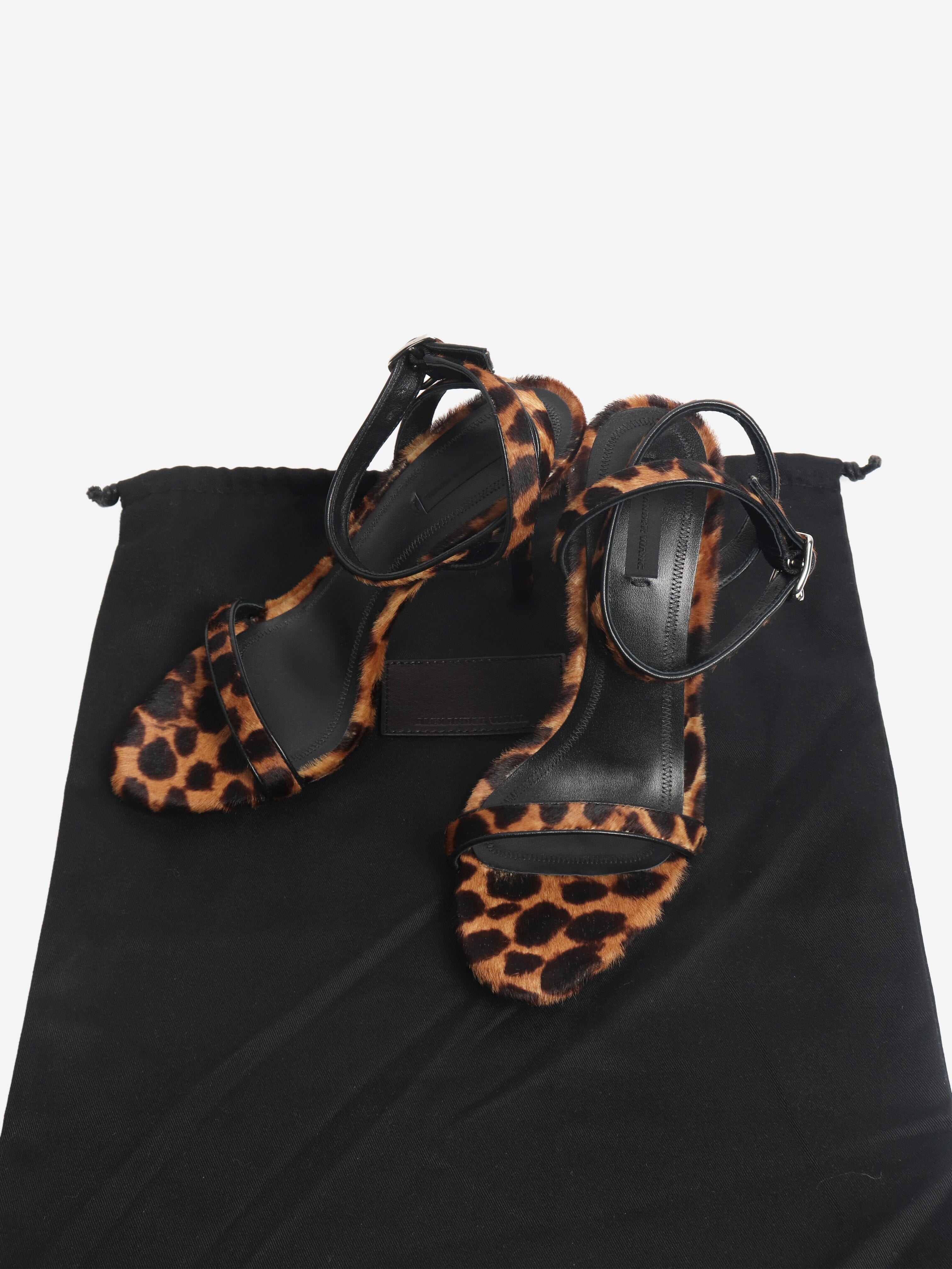 Brown leopard calf fur heels - size EU 39 (UK 6) Heels Alexander Wang 