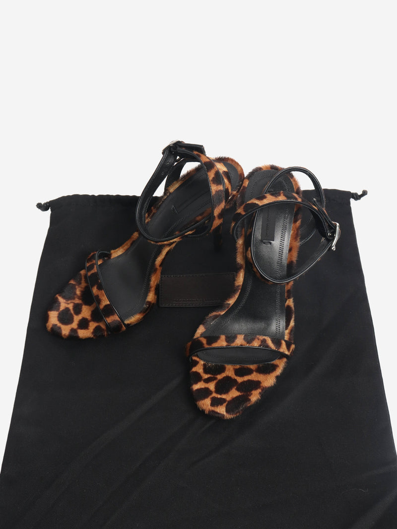 Brown leopard calf fur heels - size EU 39 (UK 6) Heels Alexander Wang 