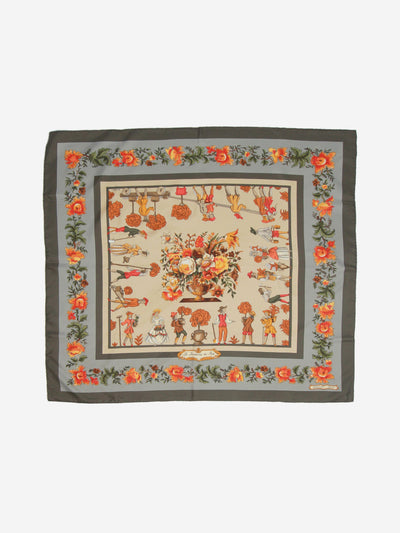 Multi Les Jardiniers du Roy silk scarf Scarves Hermes 