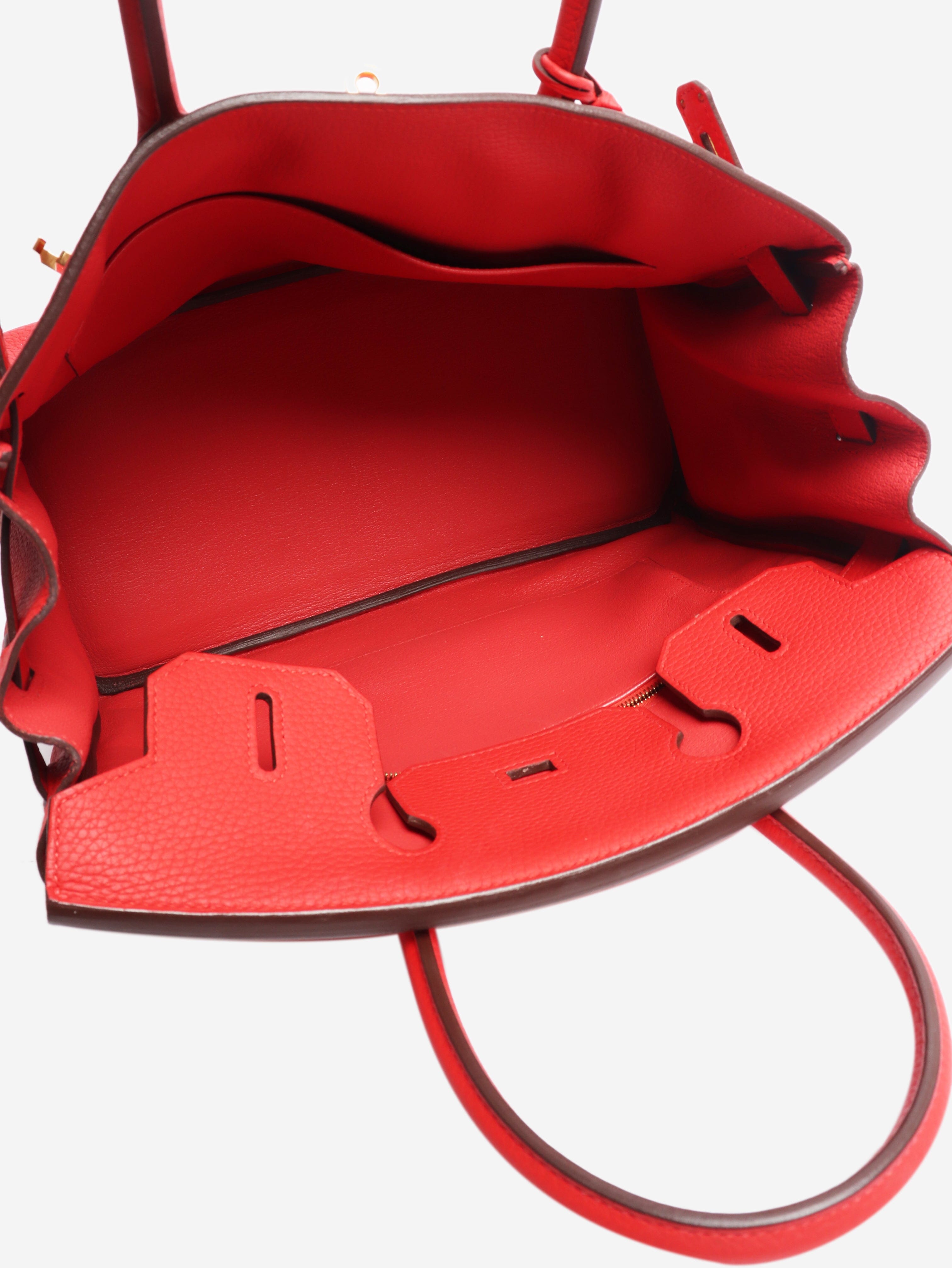 Red Birkin 30 bag Top Handle Bags Hermes 