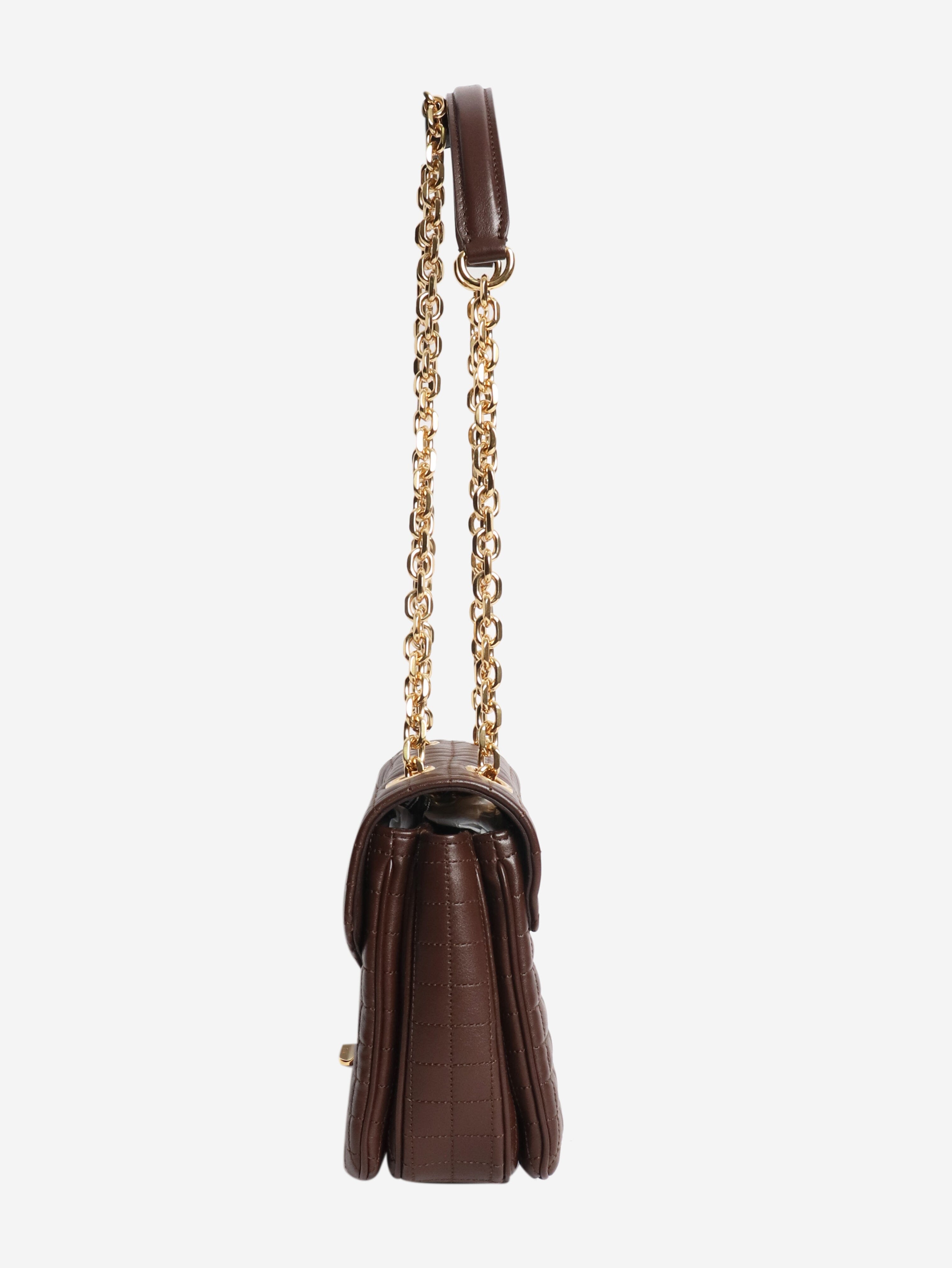 Brown medium leather quilted C bag Cross-body bags Celine 