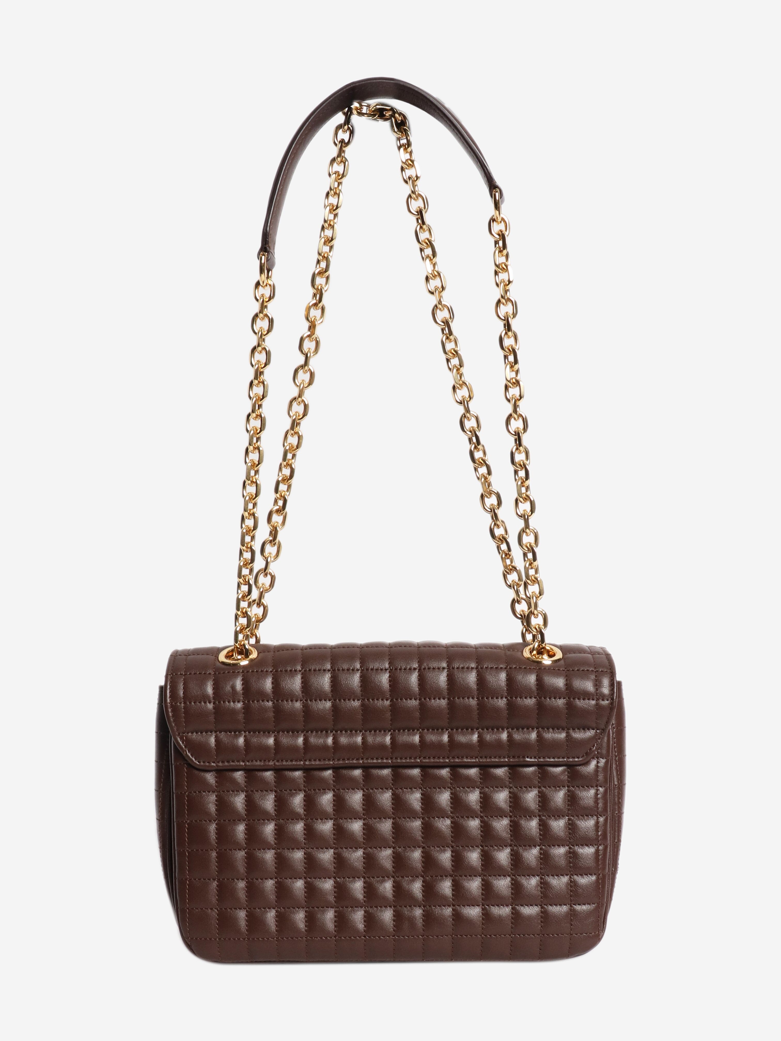 Brown medium leather quilted C bag Cross-body bags Celine 