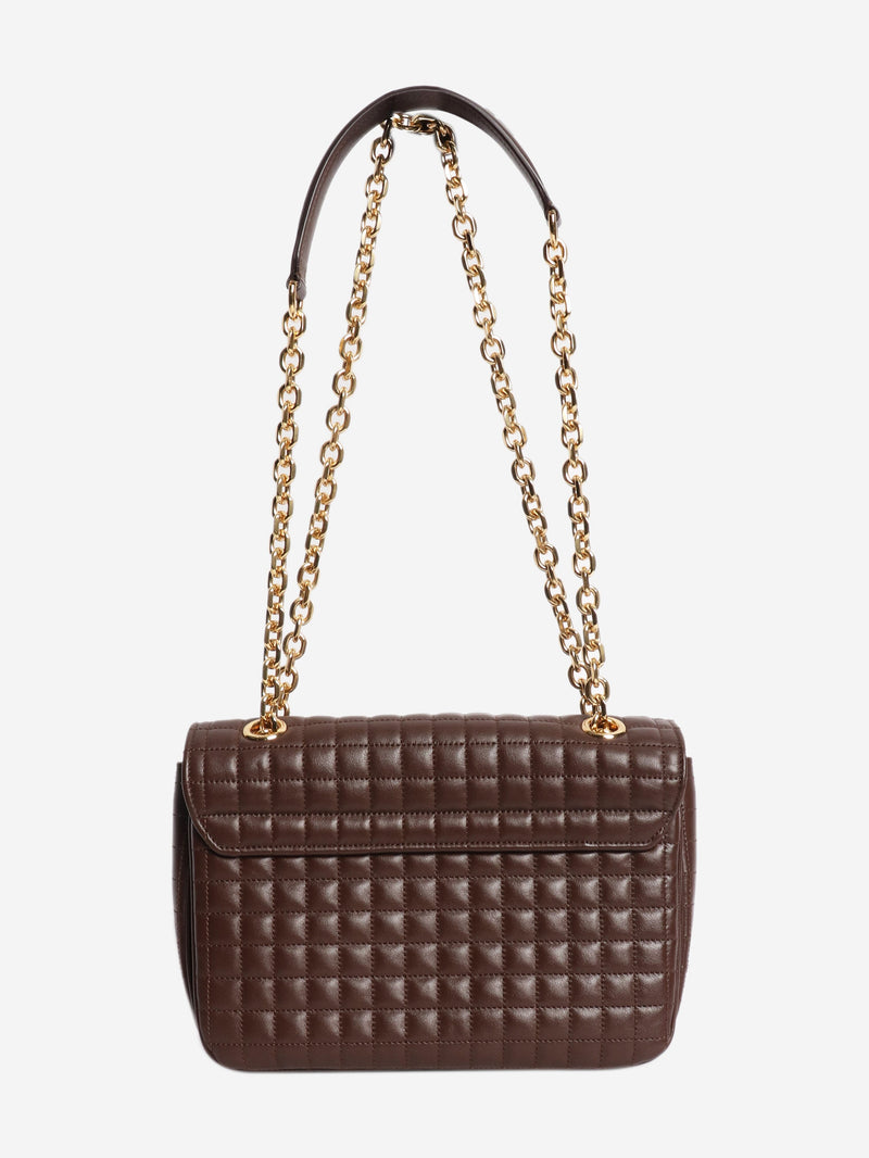 Brown medium leather quilted C bag Cross-body bags Celine 