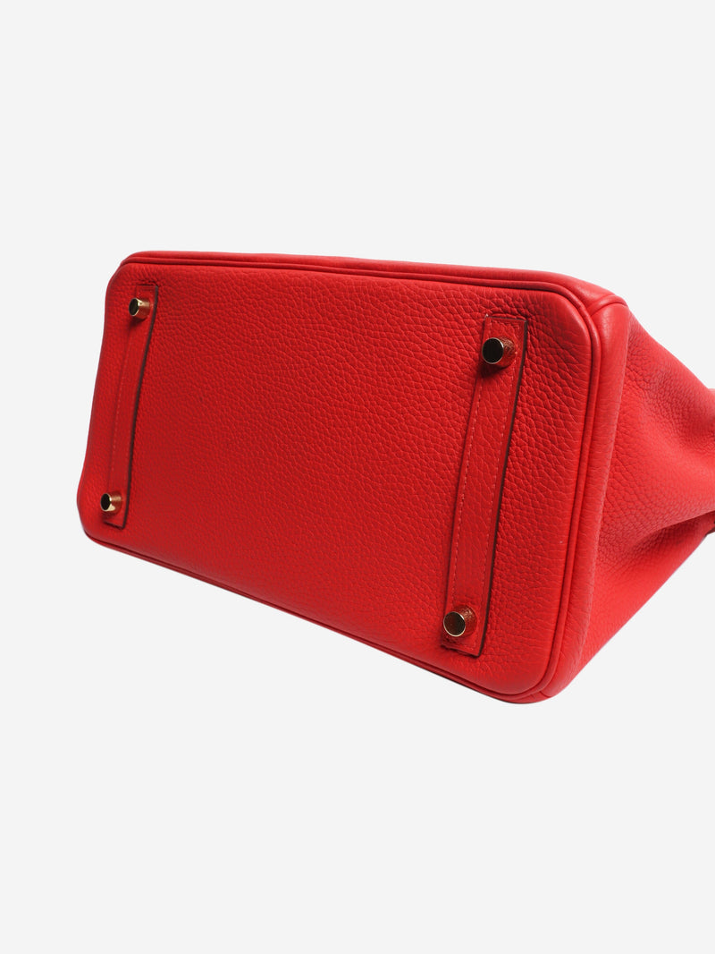 Red Birkin 30 bag Top Handle Bags Hermes 