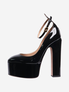 Valentino Black patent platform round toe heels - size EU 37 (UK 4)