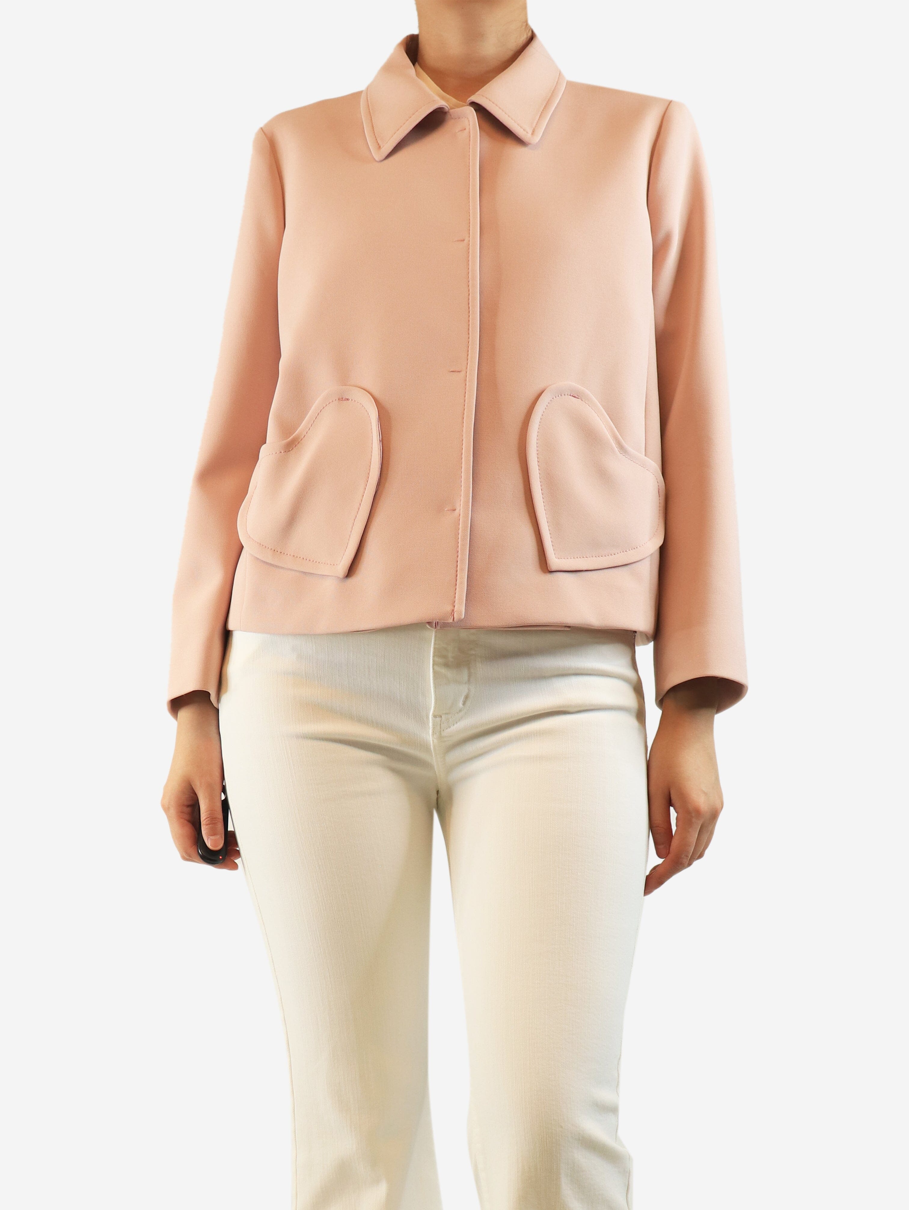 Light pink heart jacket - size UK 14 Coats & Jackets Red Valentino 