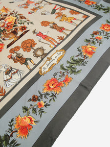 Hermes Multi Les Jardiniers du Roy silk scarf