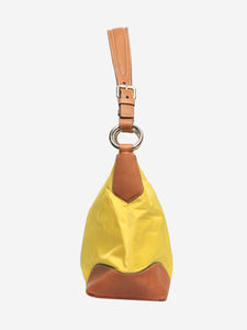 Prada Yellow nylon and leather shoulder bag