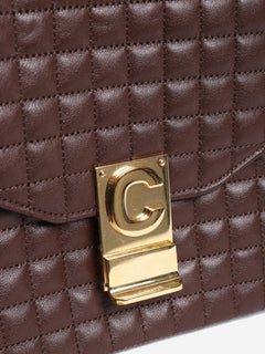 Brown medium leather quilted C bag Cross-body bags Celine 