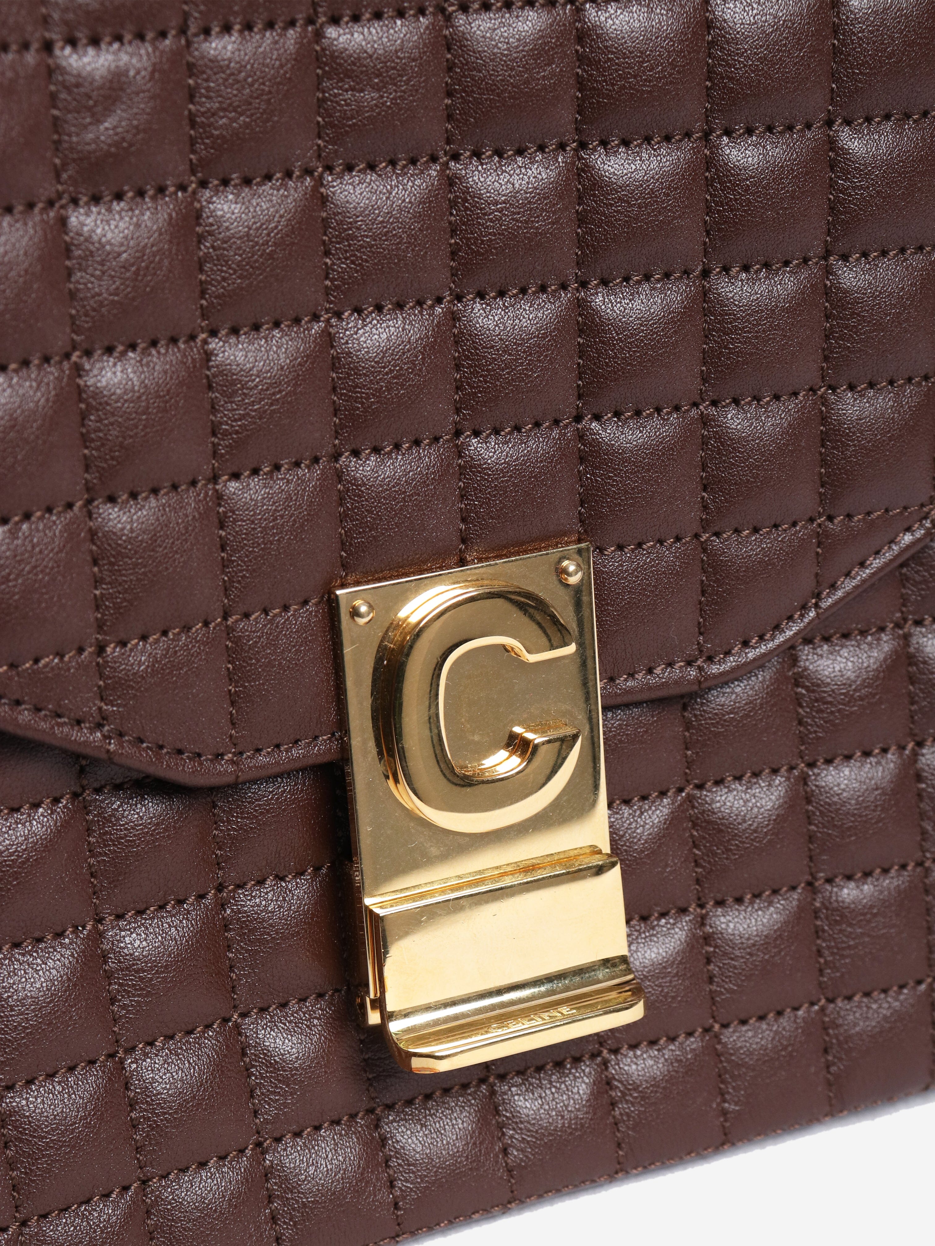 Brown medium leather quilted C bag Cross-body bags Celine 