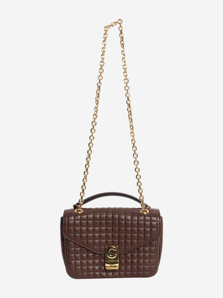 Brown medium leather quilted C bag alternate image