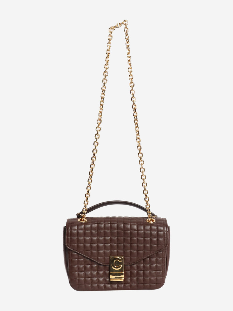 Brown medium leather quilted C bag Cross-body bags Celine 