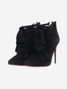 Jimmy Choo Black suede tassel ankle boots - size EU 37.5