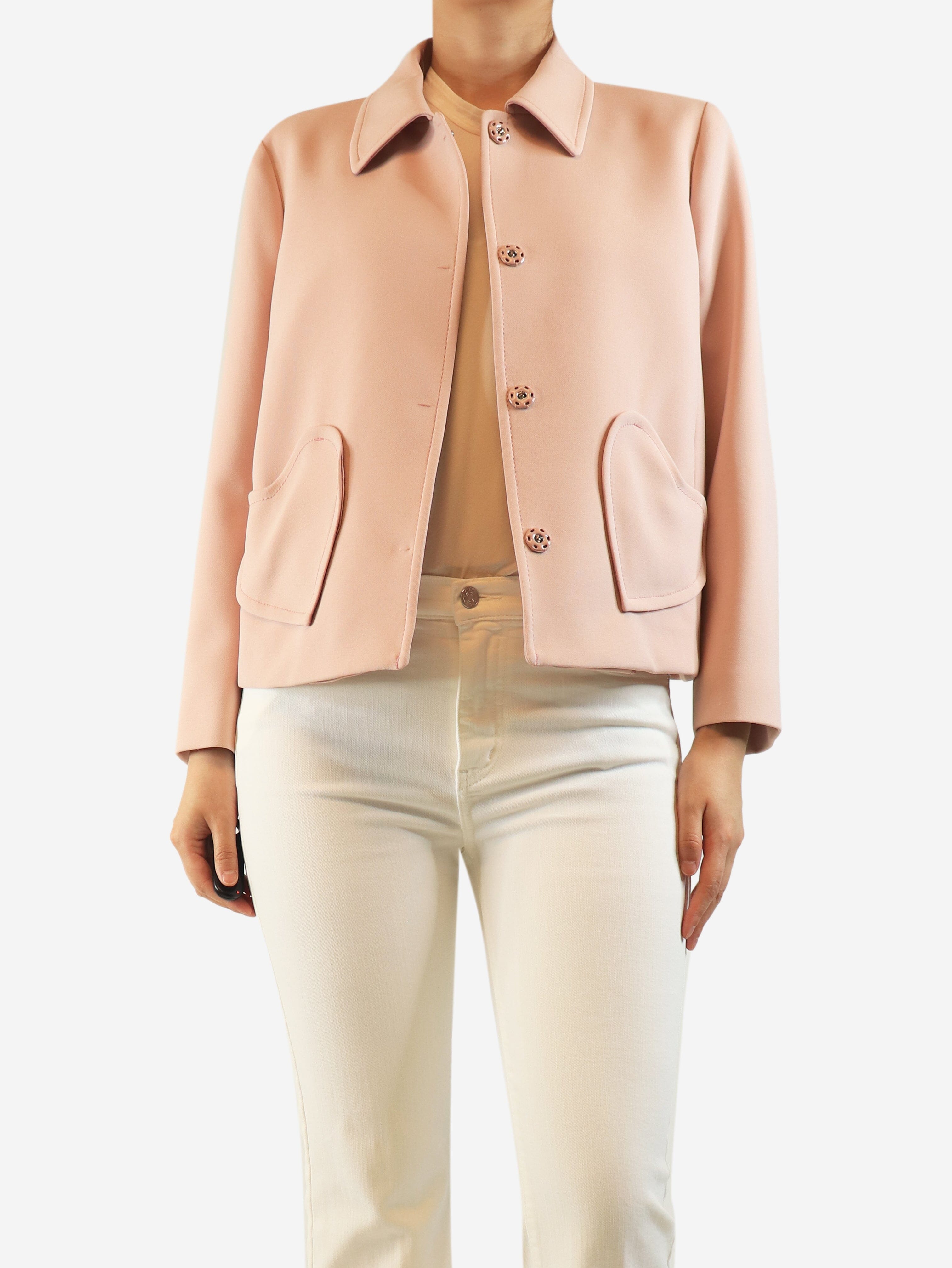 Light pink heart jacket - size UK 14 Coats & Jackets Red Valentino 
