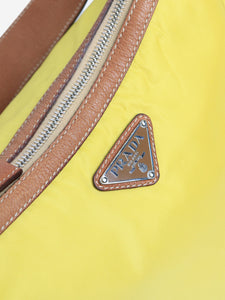 Prada Yellow nylon and leather shoulder bag