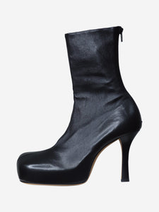 Bottega Veneta Black concealed platform leather boots - size EU 41