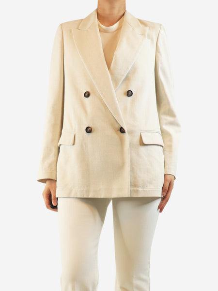 Neutral glittery double-breasted jacket - size UK 10 product image