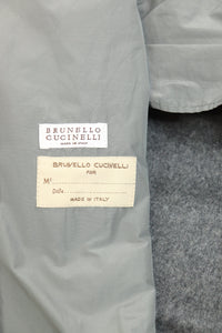 Brunello Cucinelli Light grey wool hooded coat - size UK 10