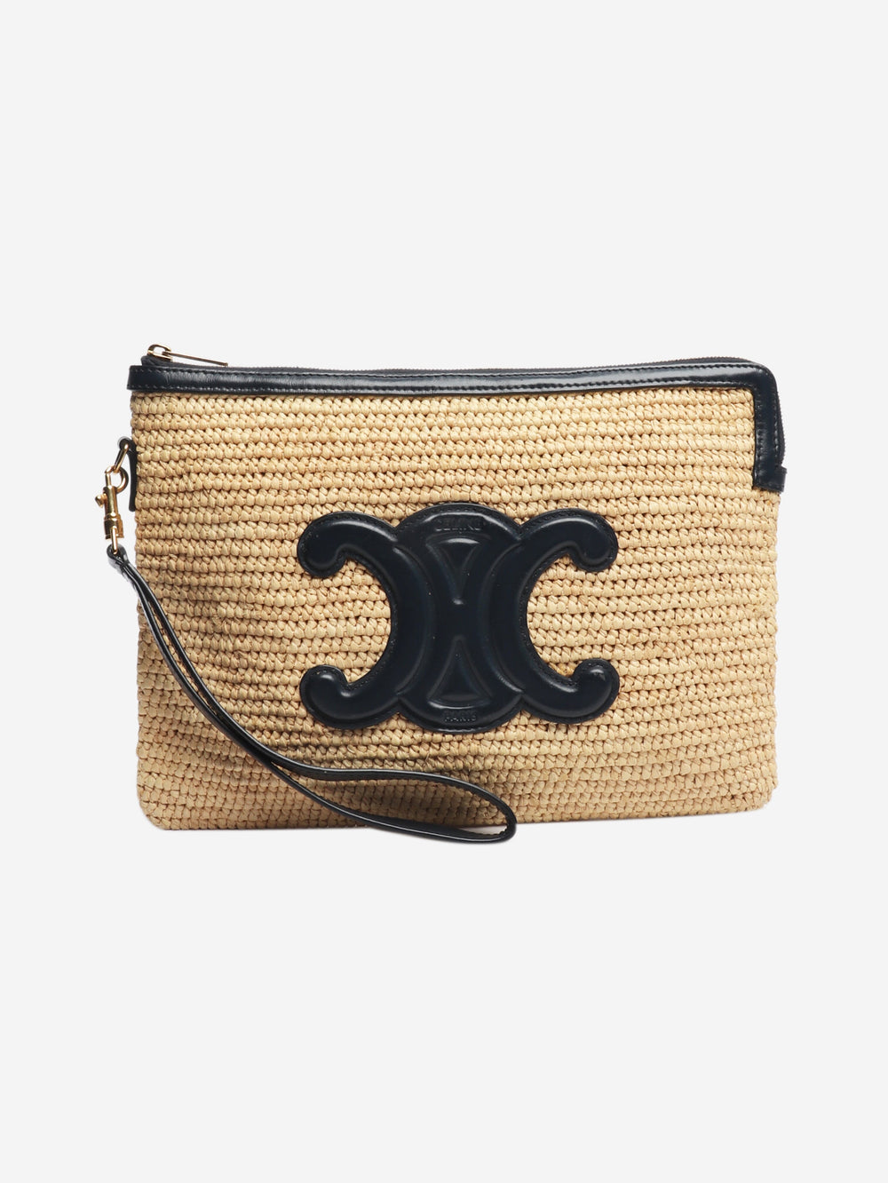 Neutral Tromphe raffia pouch Clutch bags Celine 