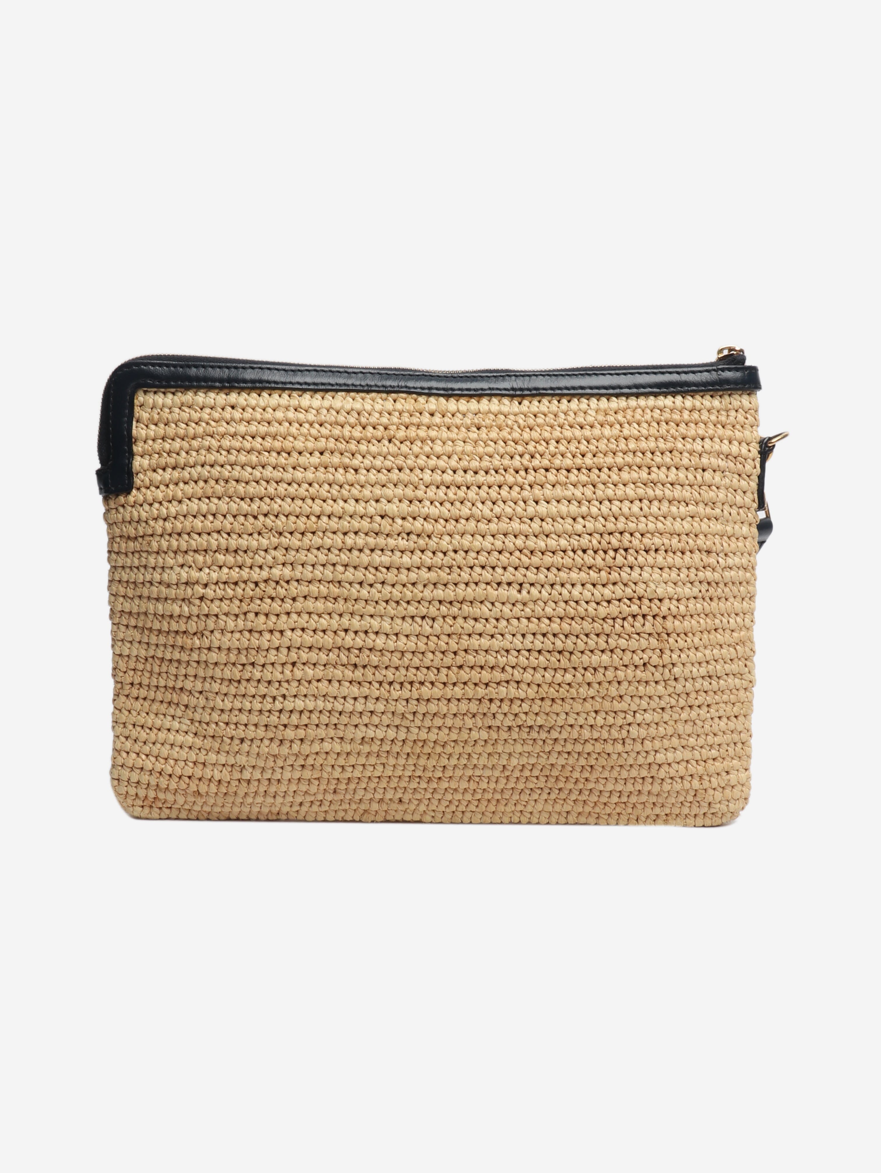 Neutral Tromphe raffia pouch Clutch bags Celine 