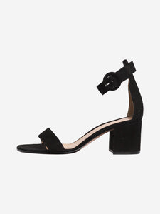 Gianvito Rossi Black suede Portofino sandal heels - size EU 36